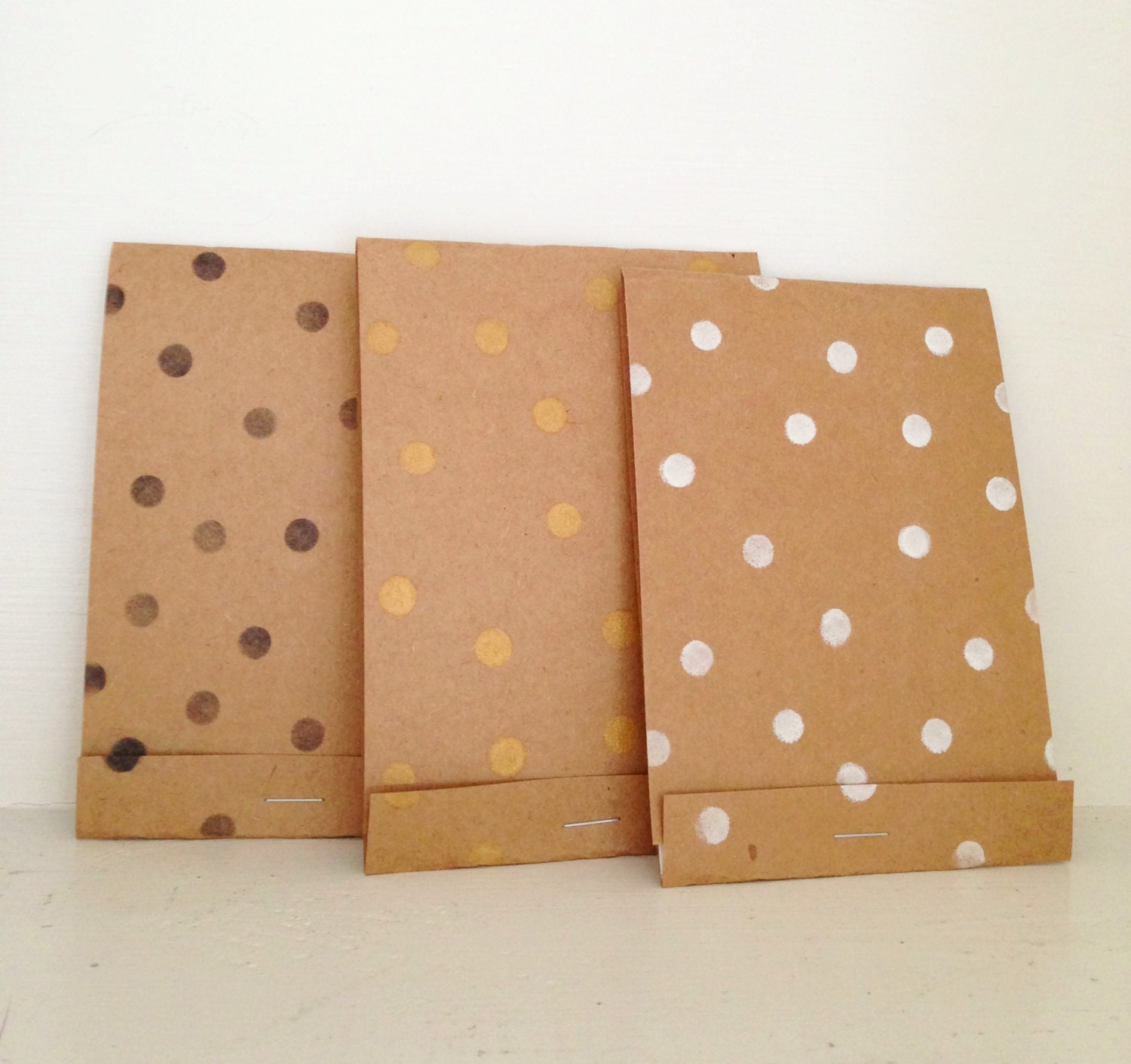 Polka Dot Mega Matchbook Notepad Handmade Gold Black or White