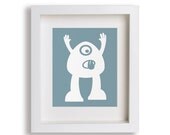 Baby's First Art Print - Friendly Monster (iii) - 8x10 - Fairy Tale, Children Decor, Kids Decor, Nursery Decor, Kids Art, Playroom Decor