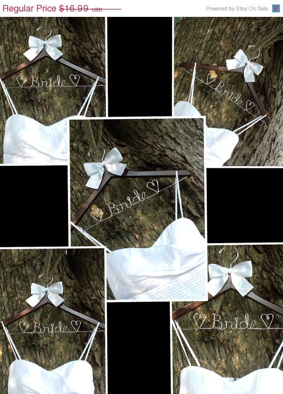 HUGE SALE Personalized wedding  Dress Hanger, Brides Hanger, Bride, Name Hanger, Wedding Hanger/ choose from 44 ribbon colors