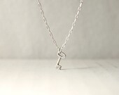 Tiny silver key necklace - sideways or drop - dainty minimal jewelry