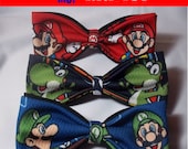 VERY COOL Bow Ties Made From Mario Yoshi and Luigi Fabrics - SHlPPING ONLY 2.07