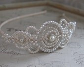 1920s vintage style art deco head piece , Bridal hair accessories , Vintage style side tiara , Art deco headdress .