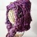 Baby Bonnet Photo Prop, "The GiGi," made with Beautiful Upcycled Sari Silk in shades of purple, 0 - 3 months