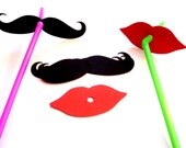 40 pc Mustache Party Straws - Birthdays, Weddings, Parties - Photobooth Props