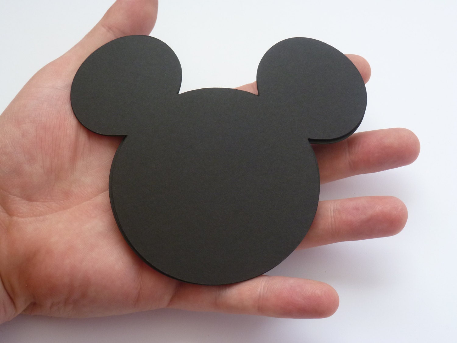 20 Mickey Mouse Head 5" From Ear to Ear Black / Banners / Cards / Kids Crafts / Scrapbooking