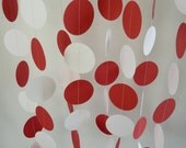 Red and White Paper Garland, Graduation Decorations, Birthday Party