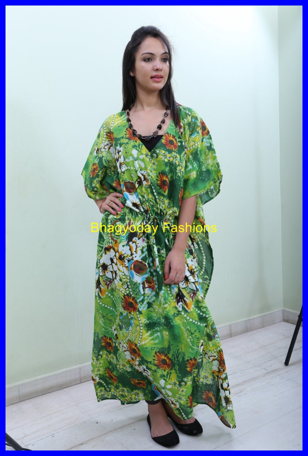 Floral Kaftan , Caftan, For to be Moms, beach cover up, Sleepwear, Best Gift for her,Nursing Kaftan,Bride Kaftan