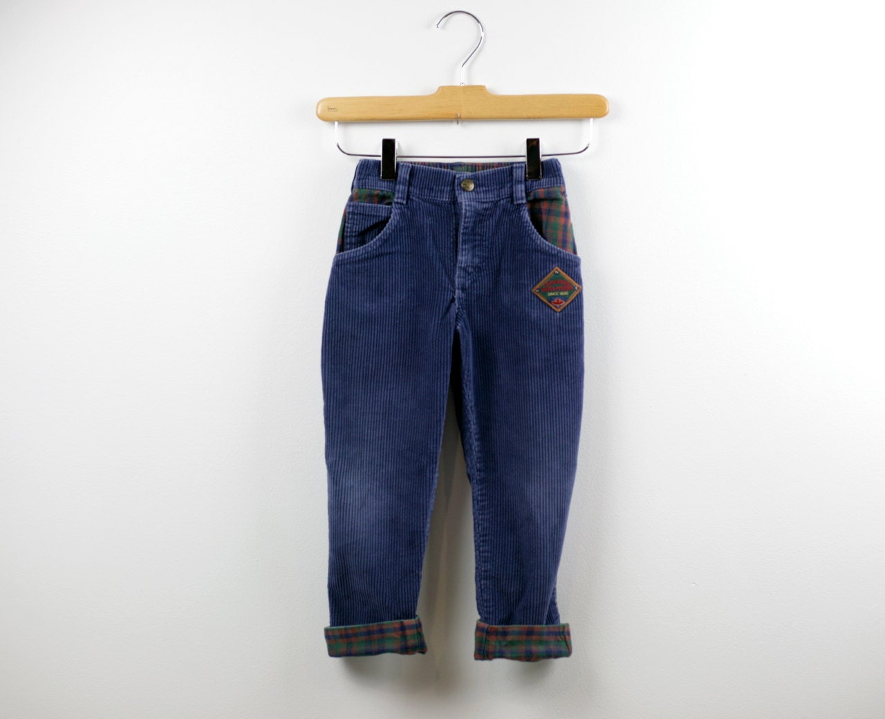 Vintage OshKosh Corduroys Trimmed Plaid Size 4