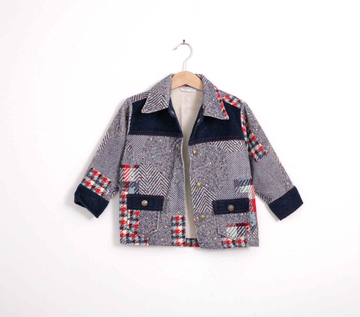Vintage Shirt Coat in Patchwork Corduroy by Healthtex 1970s