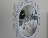 Beautiful French Country Shabby Chic Vintage Ornate Mirror Perfect for Baby Nursery or Wedding Decor
