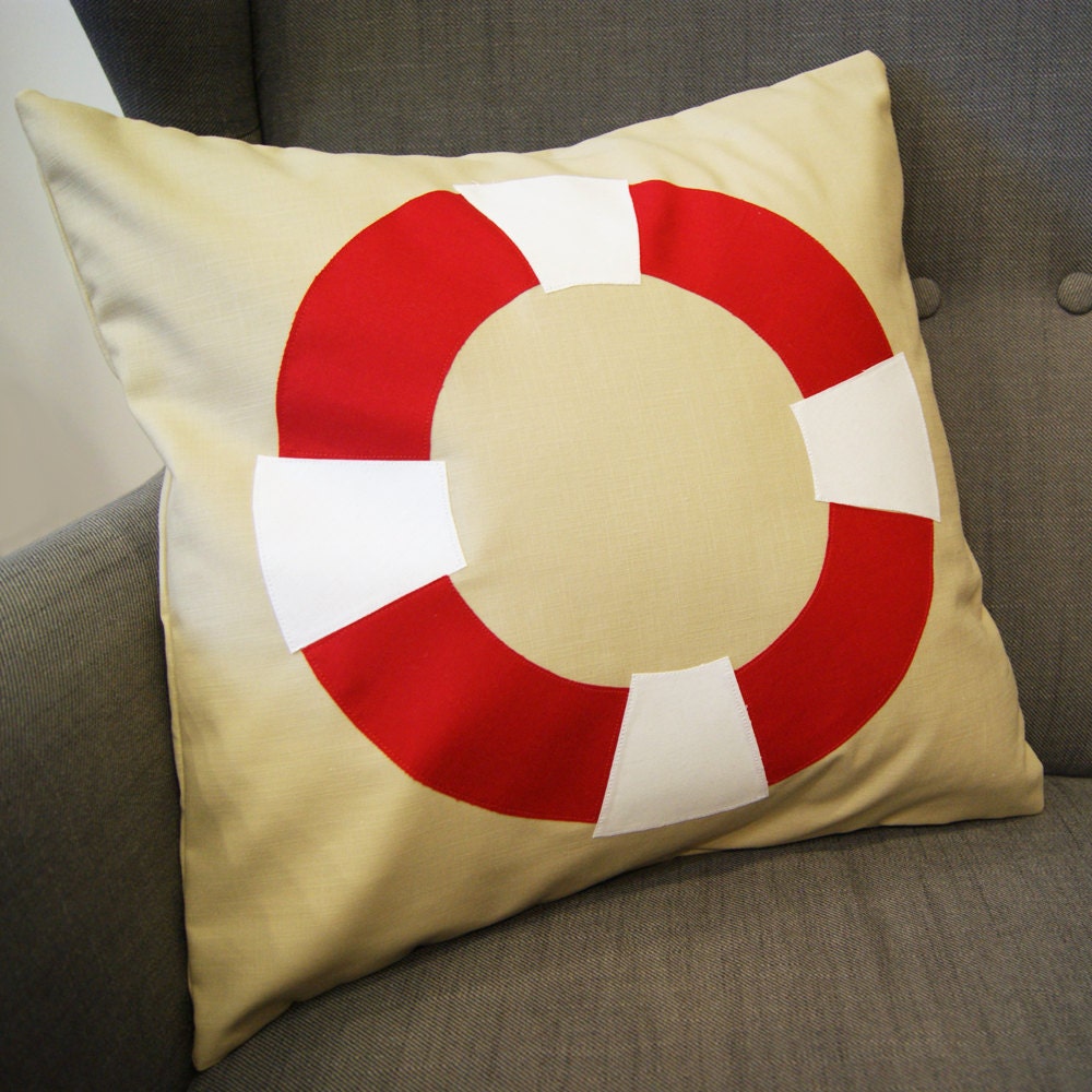 Life Preserver Pillow Cover - Beach Pillow - Cabin Pillow Il_170x135