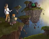 Traveling Magicians. 18x24inch print of original illustration.