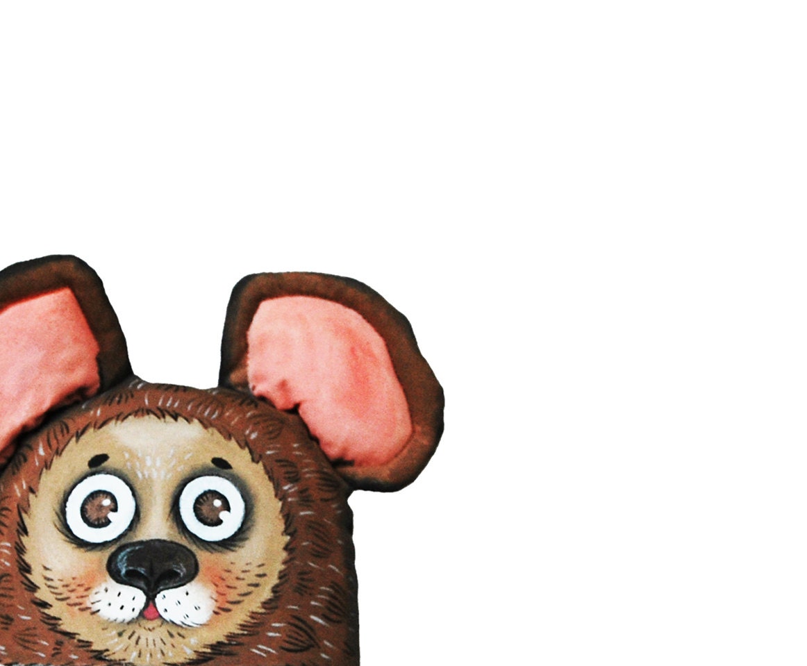 teddy bear, painted art doll - soft sculpture