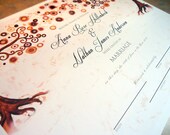 Custom Marriage Wedding TREE Art Certificate Original by Natasha Wescoat