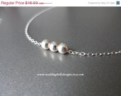 Minimalist - Tiny Sterling Silver Beads Necklace
