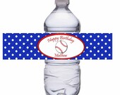 PRINTABLE Water Bottle labels - Baseball Theme SET of 5 Print at Home