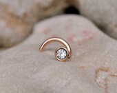 NOSE RING CZ stone 2mm in 3mm 14K rose gold filled setting. Also Cartilage or Ear Stud handcrafted