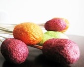 All Natural Organic Dyed Silk Cocoons, 15 Pieces,  colorful home decor, unique vase filler,  red, yellow, green, home decor,gift