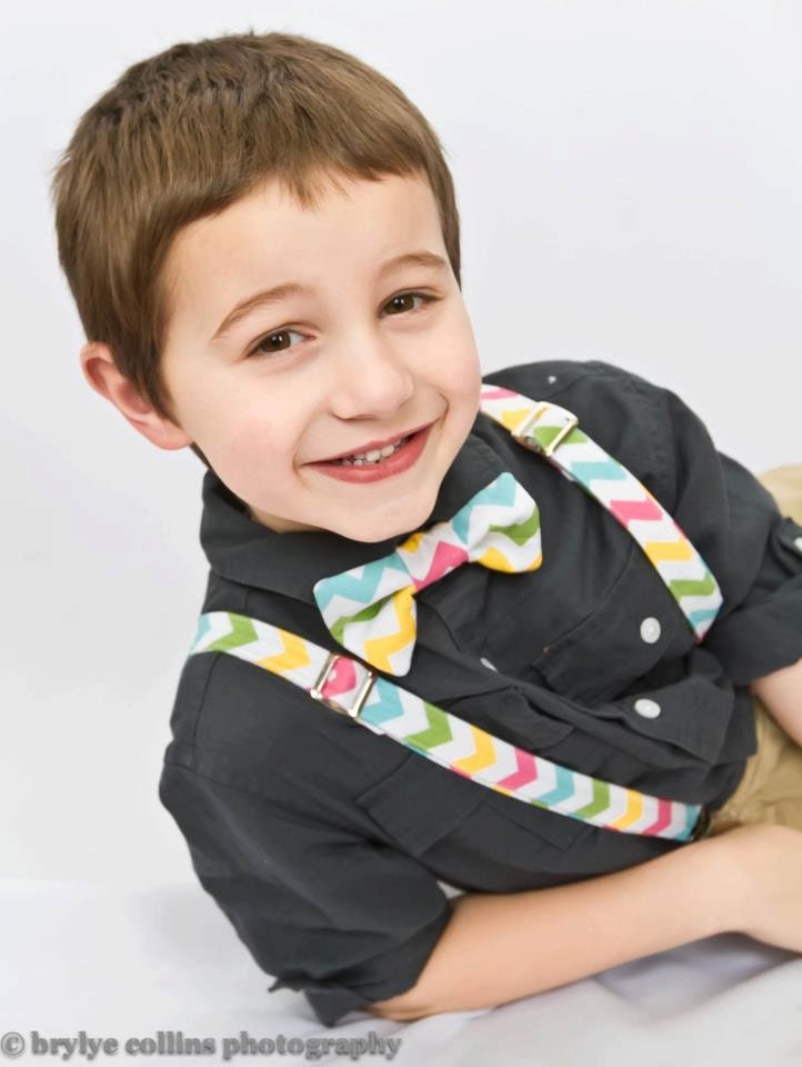 Summer bow tie suspender set toddler boy clothing outfit baby infant blue pink chevron
