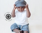 Boy Baby Toddler Newsboy Black Hat spring summer Fabric Photography Prop cap button wedding