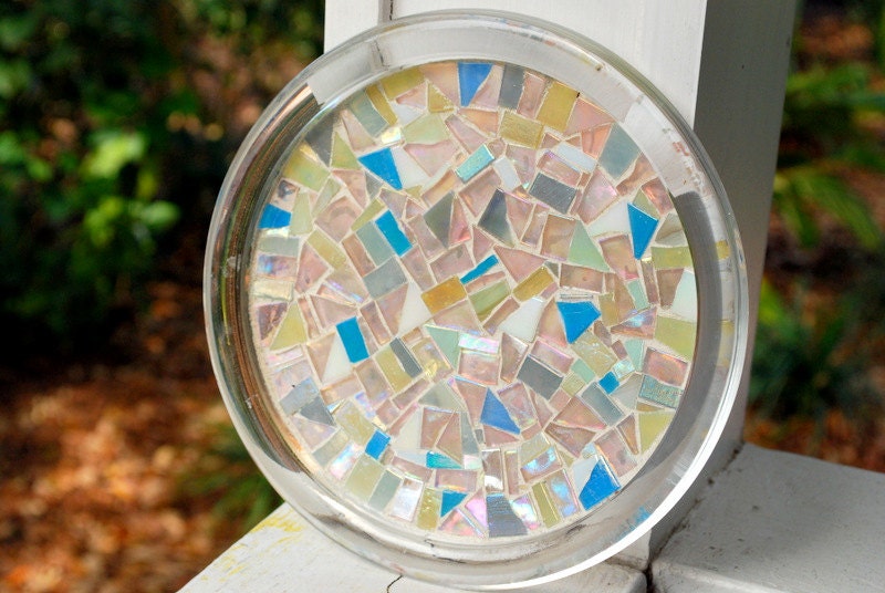Iridescent Mosaic Trivet, Candle Holder