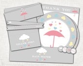 Rain Shower Baby Girl Shower Package -  PRINTABLE (Labels, Tags, Wrappers, Flags, Circles) - Rain Shower Collection