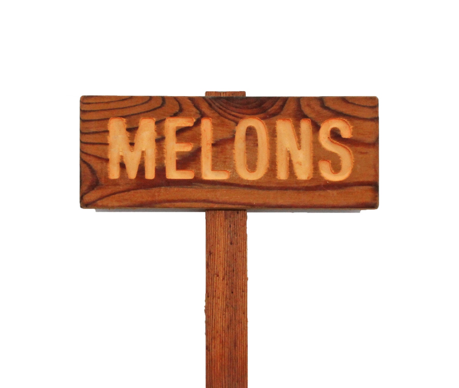 MELONS Garden Sign, Painted & Oil Sealed Cedar Wood, Plant Markers, Garden Markers