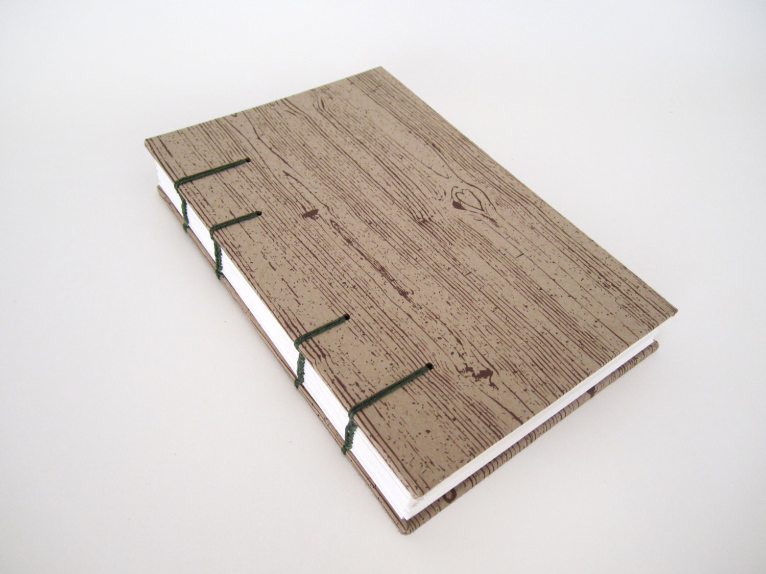 Fake Woodgrain Faux Bois Coptic Bound Blank Journal