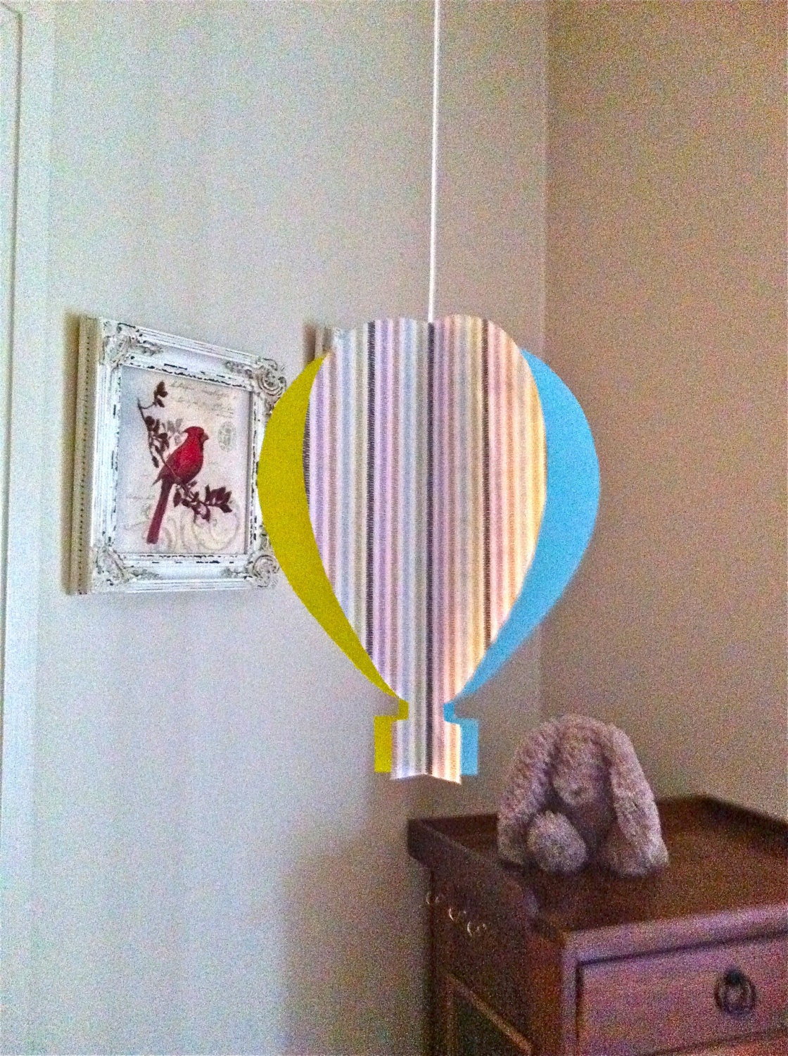Blue/Green/Purple Striped Print Balloon Mobile