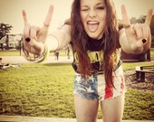 Acid Washed Distressed American Flag Shorts