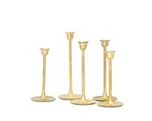 Set of 5 Brass Candlestick Holders