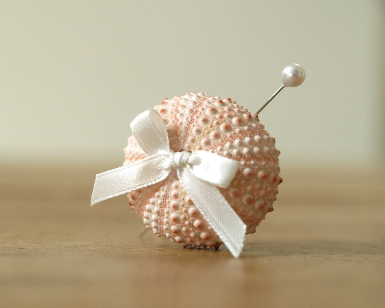 Shell Lapel Pin, Beach Wedding Boutonniere, Pink Urchin Sea Themed, Nautical, Island Destination Wedding, Informmal Relaxed Groomsmen Attire