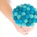 Blue Wedding Bouquet, Bridal Bouquet in gorgeous shades of blue, Robins Egg, turquoise Craspedia Flowers, Felt Billy Balls, Bride Spring