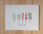 You're Cool Popsicle Card