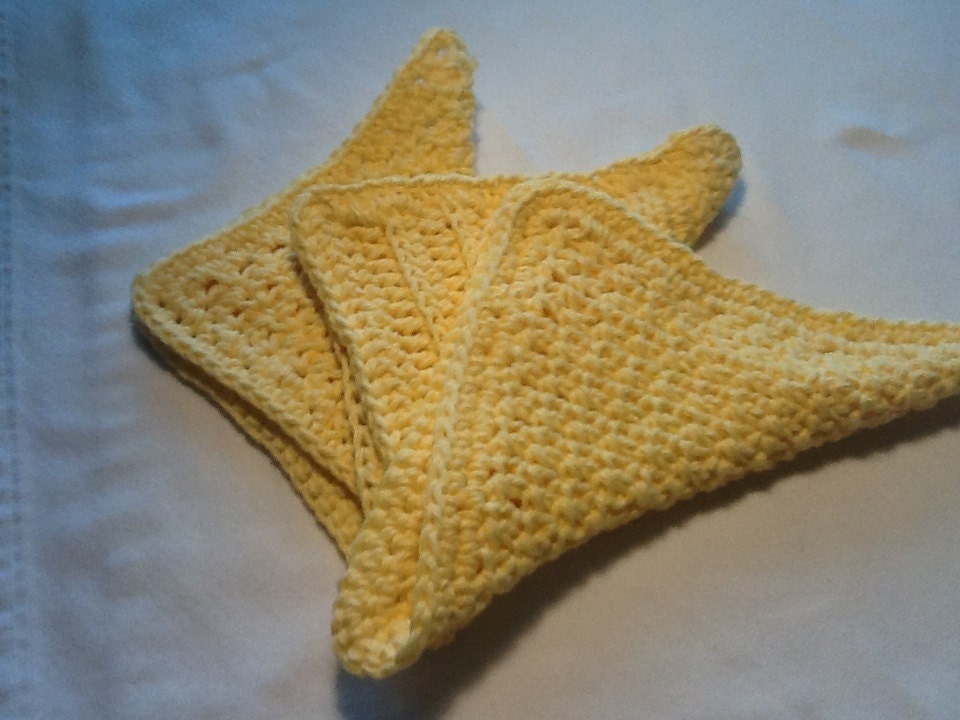 Washcloths all cotton hand crocheted.  This listing is for a set of three cloths.