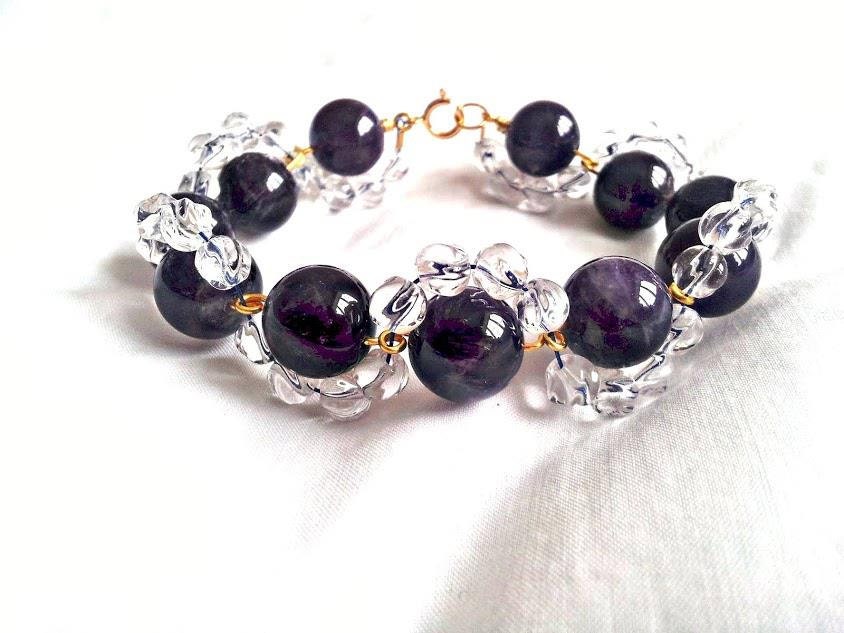 Gorgeous Amethyst Gemstone Swirl Bracelet