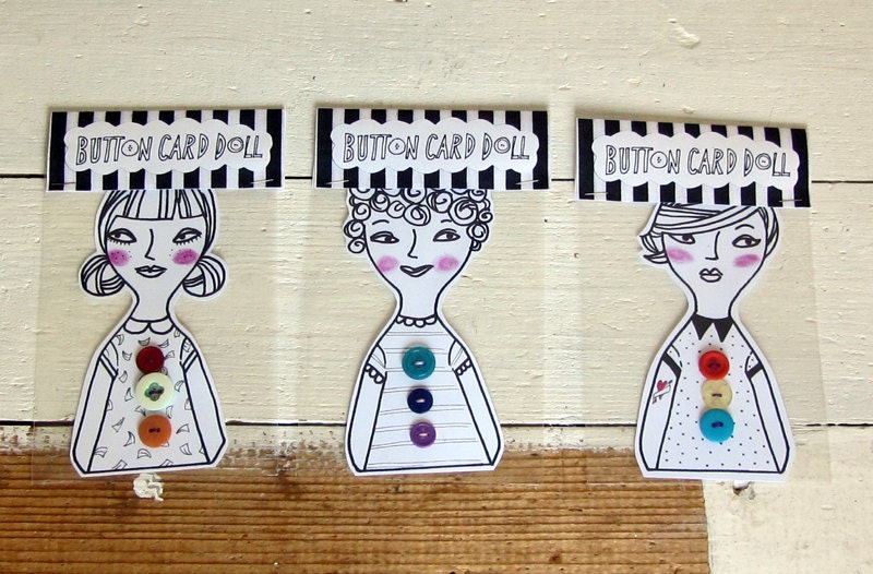 Button Card Doll