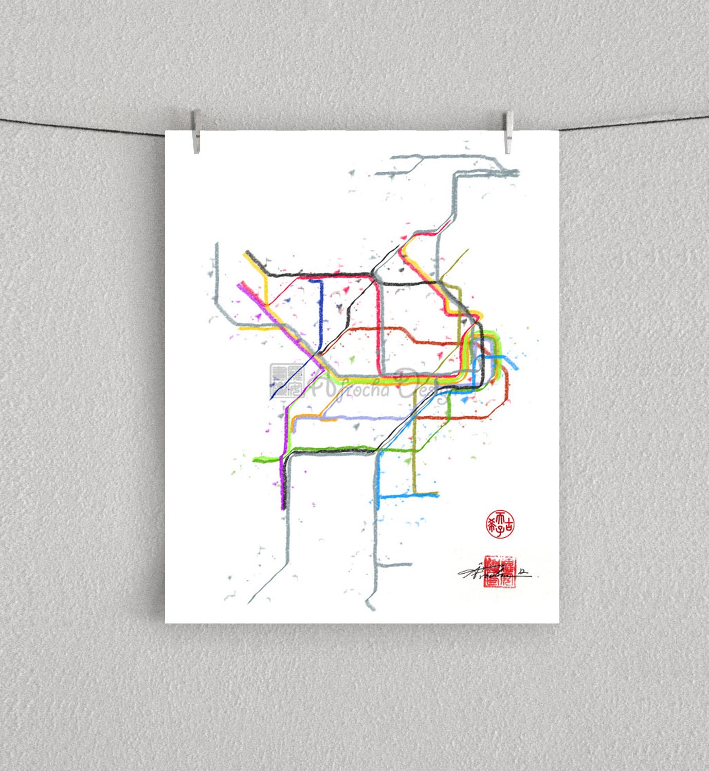 SYDNEY, Australia Subway Train Metro Map - 8" x 10" Print