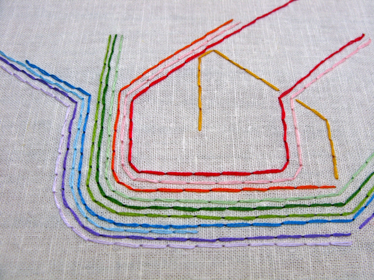 Copenhagen Metro Map, Hand-embroidered