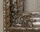 Large frame french farmhouse ornate dramatic deep pewter to bronze rusted patina anita spero