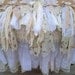 Shabby chic burlap runner hand made ruffled lace fabric tablecloth very full ooak by anita Spero