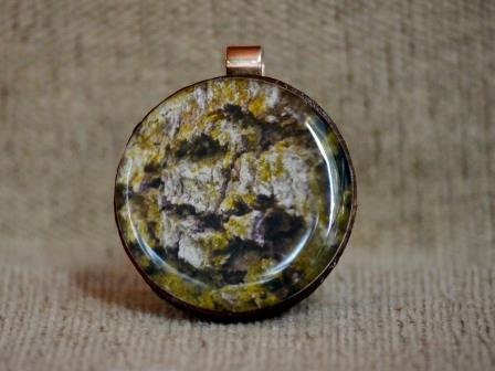 Moss on Bark photo pendant / necklace. Natually displayed on a tree branch slice. Hinterland Mama,  Australia