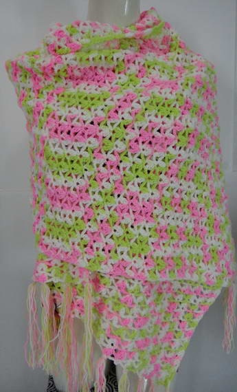 Rectangular shawl / Vivid shawl /  colorful shawl