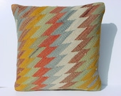 MODERN Bohemian Home Decor, Turkish Kilim Pillow Cover  16" X 16",Tribal Pillow,Vintage Kilim Pillow,Throw Pillow