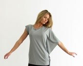 Summer Asymmetrical  Shirt, Grey Shirt