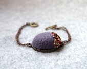 Felted wool bracelet . Felted bracelet with hand sewn seed beads unique Bracelet . Lady bracelet