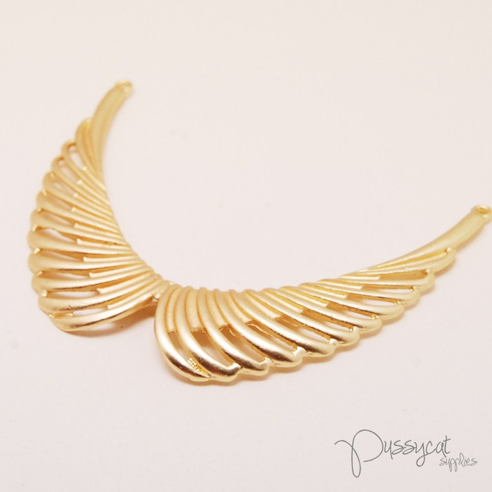 1pcs Matte Gold Wings Links (GT1102)