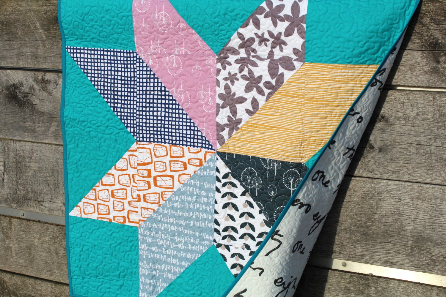Giant Star Lap Quilt, Large Wall Hanging or  Childs Quilt