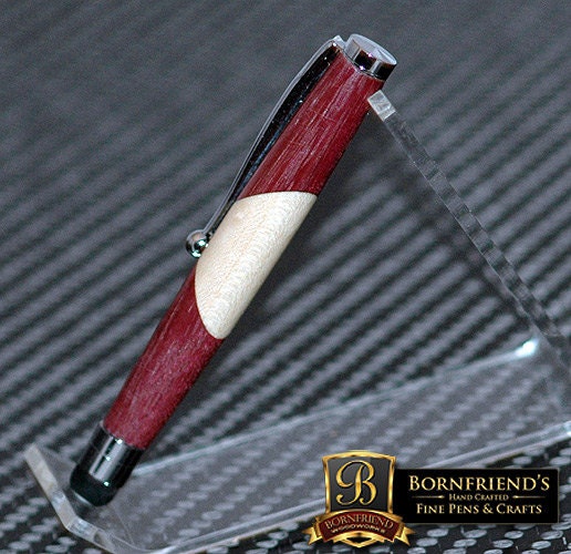 Handmade Stylus with Purple Heart & Hard White Maple Wood for Ipads and ipods