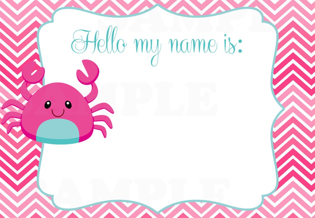 Under the sea- Personalized name tag stickers - DIY printable file Il_170x135